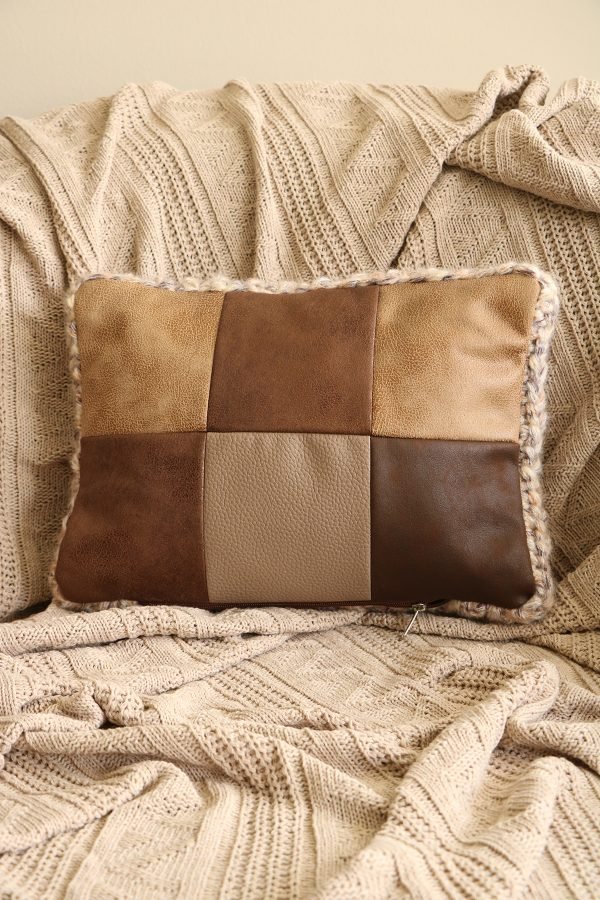 Patchwork  Deri Tasarım Kırlent